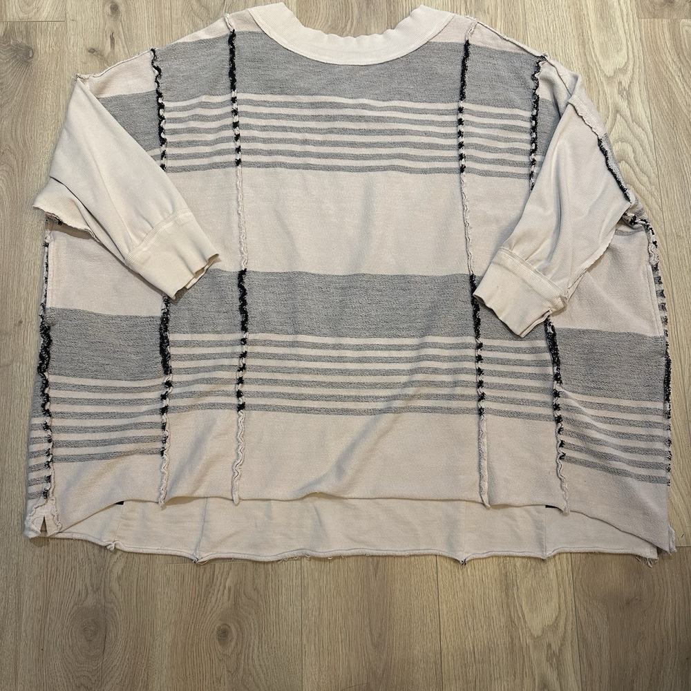 Free People Off The Shelf Maxi Top Sweatshirt Oversized! Mauve Chalk Sz XL READ